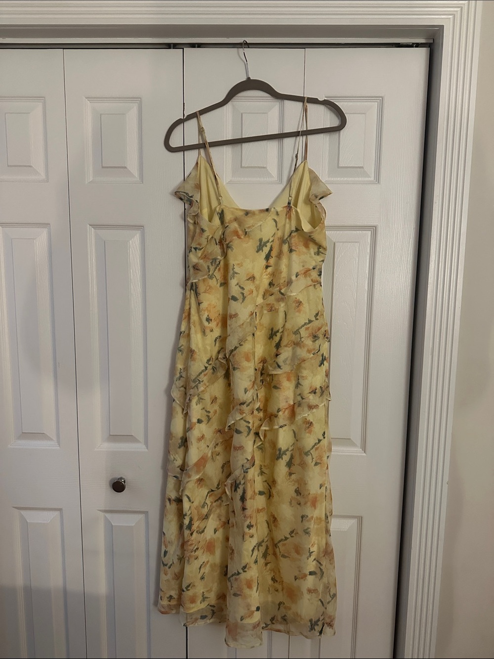 Lulu's Yellow Floral Ruffle Maxi Dress - Picture 3 of 4